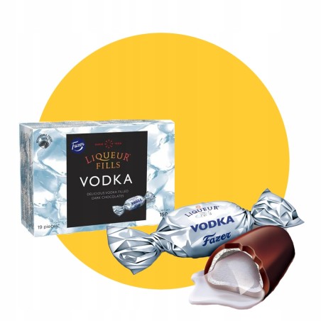 FAZER | VODKA | CUKIERKI CZEKOLADOWE Z NADZIENIEM ALKOHOLOWYM | 150g
