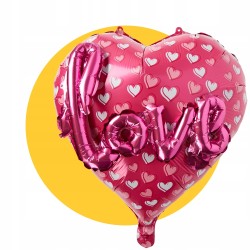 WALENTYNKI | BALON SERCE | LOVE | RÓŻOWY | 1 szt | 44cm