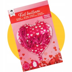 WALENTYNKI | BALON SERCE | LOVE | RÓŻOWY | 1 szt | 44cm