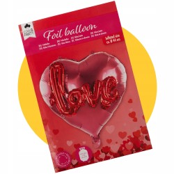 WALENTYNKI | BALON SERCE | LOVE | CZERWONY | 1 szt | 44cm